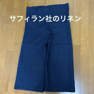 린넨 팬츠 네이비