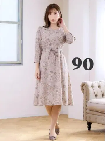 overE 플라워 셔링 원피스 핑크 90