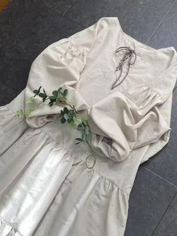 handmade*나일론 태서의 티어드 원피스