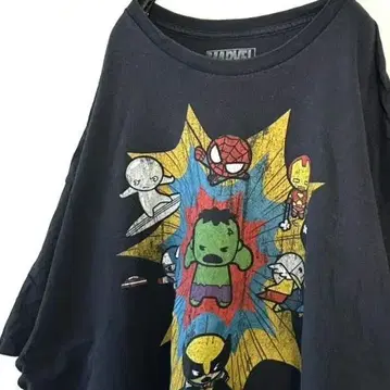 마블 MARVEL 캐릭터 히어로 티셔츠 2XL 블랙 구제 의류