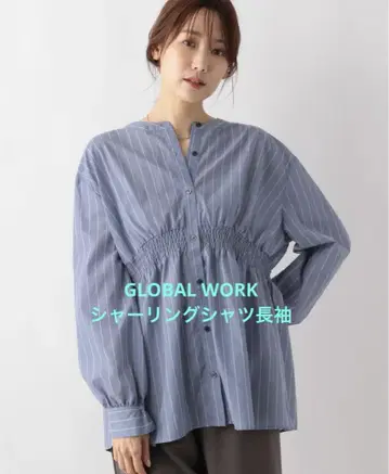 GLOBAL WORK 셔링 셔츠 긴팔
