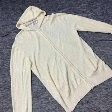 MORGAN HOMME 후드 부착 가디건 크림