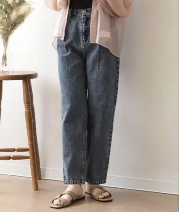 턱 데님 팬츠 케미컬 chiii mil 작은 키