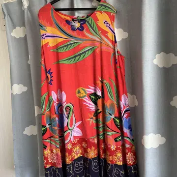 Desigual 꽃무늬 슬리브리스 원피스 XL