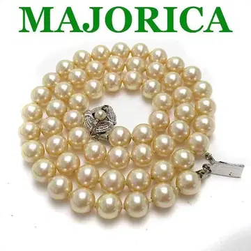 MAJORICA 마조리카 펄 목걸이 샴페인 골드 계열 SV 각인