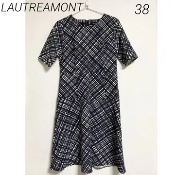 0318 LAUTREAMONT 로트레아몽 체크 무늬 반팔 원피스