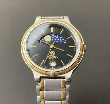 작동 제품 nautilus 노틸러스 문 페이즈 손목시계 블랙 다이얼