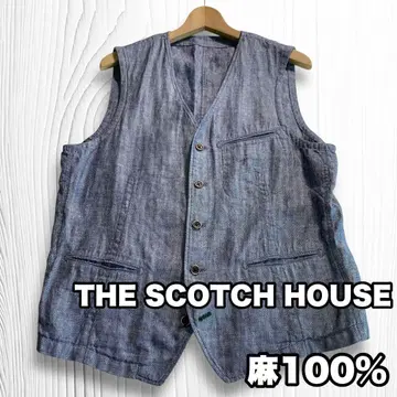 THE SCOTCH HOUSE 린넨 100% 베스트 베스트 헤링본