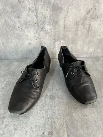 HIPS 레이스업 가죽 플랫슈즈 블랙 23.5cm