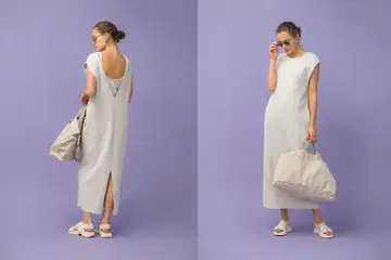 emmi 와플 롱 원피스 백산