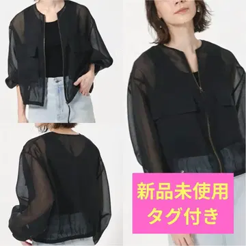 택 포함 새상품 PLST 시어 오간자 블루종 시어 블루종