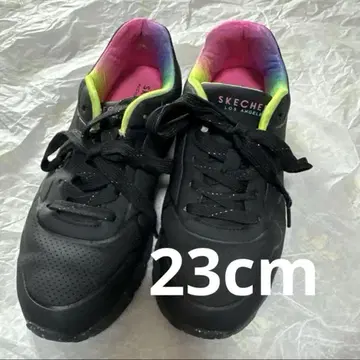 [미중고] SKECHERS 블랙 스니커즈 23cm