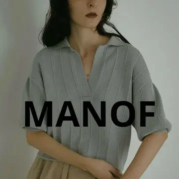 새상품 25SS MANOF 마노프 니트 폴로 상의 그레이 반팔 스키퍼