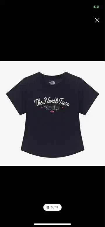 The North Face 네이비 반팔 티셔츠