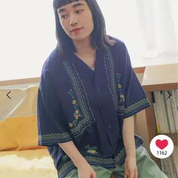 택 포함*niko and - 플라워 자수 셔츠 자수