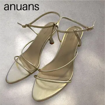 anuans 내로우 스트랩 샌들 골드 23.5cm