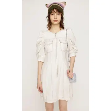 SLY GATHER SLEEVE ZIP 숏 원피스 원피스