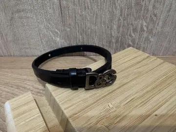 D&G 블랙 가죽 팔찌