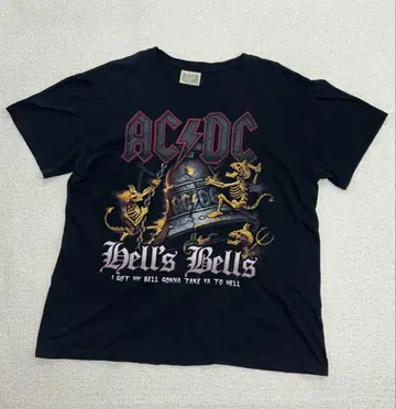 AC/DC Hell's Bells 티셔츠 XL 블랙