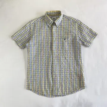 LACOSTE 체크 셔츠 숏 기장 cityboy Y2K e258