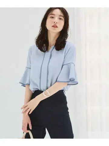 andemiu 프론트 액세서리 블라우스 셔츠 상의