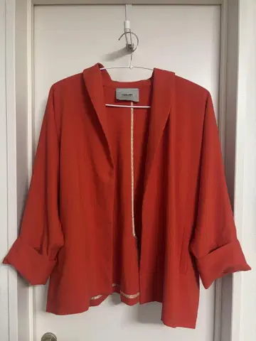 RACHEL COMEY 주홍색 오픈 프론트 자켓