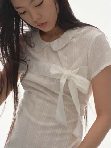 [미사용 새상품] coyseio 25SS BOW BLOUSE WHITE