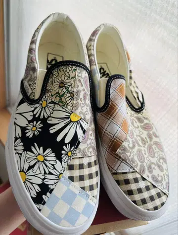 vans 슬립온 페이즐리 체크 꽃 26.5cm