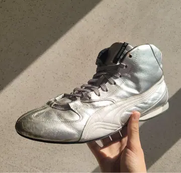 90s 질샌더 Puma 실버 하이 탑 스니커즈