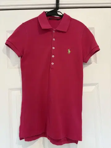 Ralph Lauren 핑크 피케 셔츠 XS 여성용