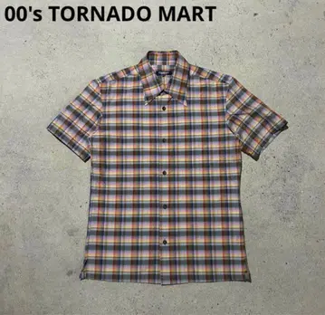 00's TORNADO MART 반팔 셔츠 y2k 체크 무늬