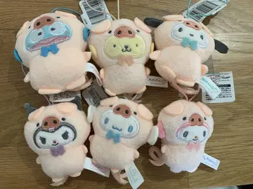 산리오 인형옷 마스코트 아기 돼지 6개 세트