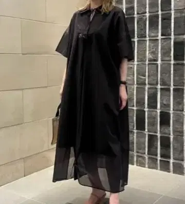 새상품 UNITED ARROWS 오간자 콤비 카프탄 원피스