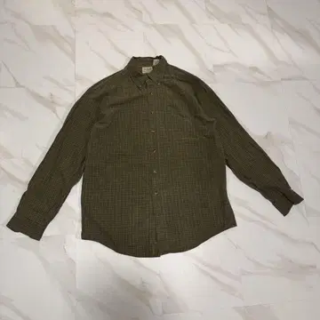 LL Bean 올리브 그린 체크 셔츠