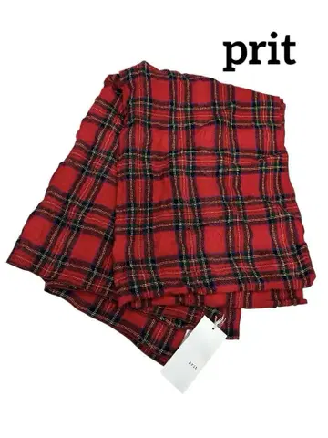 택 포함 새상품 prit 프릿 체크 무늬 스톨