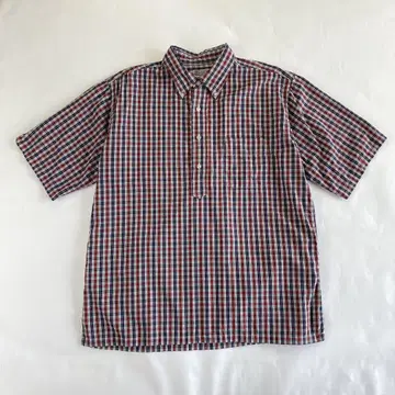 vintage 체크 셔츠 숏 기장 cityboy Y2K e261