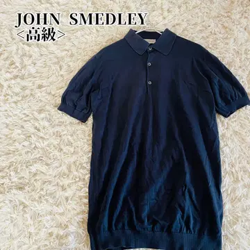 JOHN SMEDLEY 존스메들리 반팔 피케 셔츠 코튼 네이비