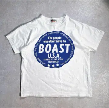 BOAST USA 티셔츠 싱글 스티치 마리화나 화이트 화이트