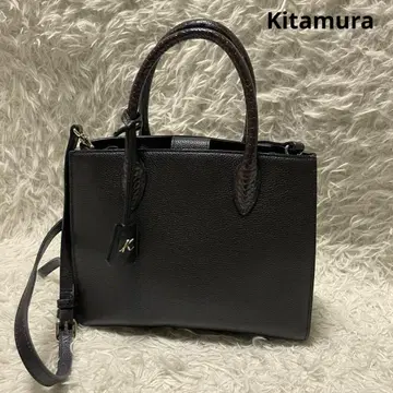 Kitamura 2WAY 가죽 숄더백 핸드백 숄더