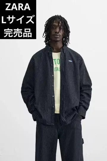 ZARA 자라 릴랙스 핏 스트라이프 패턴 셔츠 L 사이즈 완판템