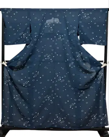 워셔블 여름 기모노 폴리에스테르 사쯔무풍 코몬 미사용 I5683