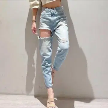 GYDA 페그 탑 데님 팬츠
