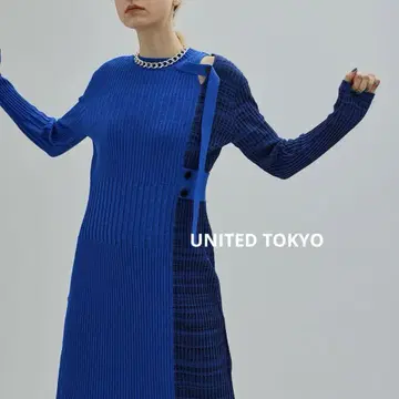 UNITED TOKYO 버티컬 패턴 니트 원피스