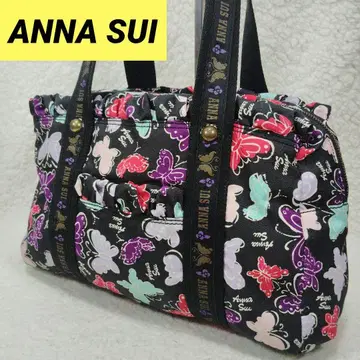 ANNA SUI 안나수이 미니 보스턴 백 나비 패턴 올 패턴 블랙 여성용