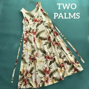 TWO PALMS 플라워 프린트 슬리브리스 알로하 롱 원피스