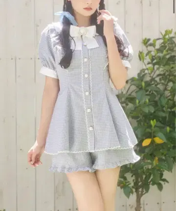 허니시나몬 허니시나몬 깅엄 체크 셋업