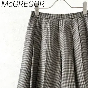 McGREGOR 하프 팬츠 스카초 플리츠 하운드투스 패턴 포켓 부착