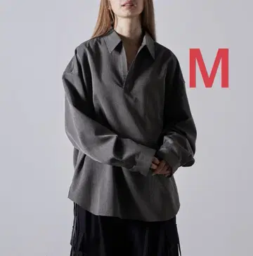 CLEL 클레어 헤링본 TR 사이드 레이스 스키퍼 셔츠