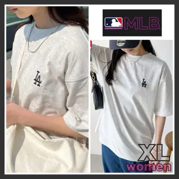 MLB 팀 로고 원포인트 자수 반팔 티셔츠 그레이 XL 사이즈