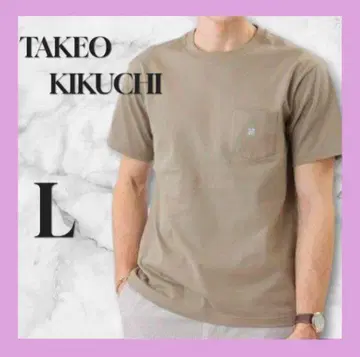 TAKEO KIKUCHI 원포인트 자수 포켓 티셔츠 남성용